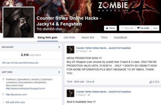 Tool hack Counter-Strike Online được chia sẻ như “mớ rau”