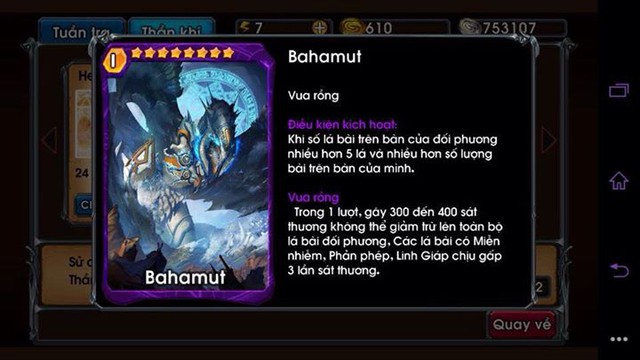 Vua rồng BAHAMUT – vị thần 8 sao đầu tiên của Diệt Thần