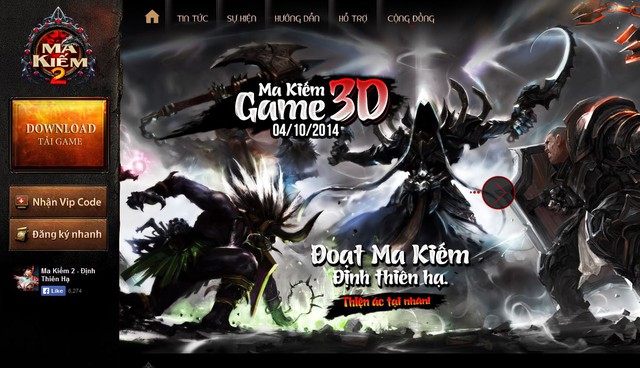 Game 3D Ma Kiếm 2 cập bến Việt Nam
