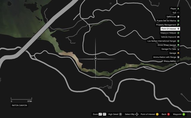 
Vị trí cây nấm ảo giác mới trên bản đồ của GTA V.
