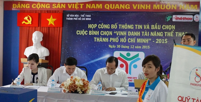 
Buổi họp báo thông tin và bầu chọn Vinh Danh Tài Năng Thể Thao Thành Phố Hồ Chí Minh 2015.
