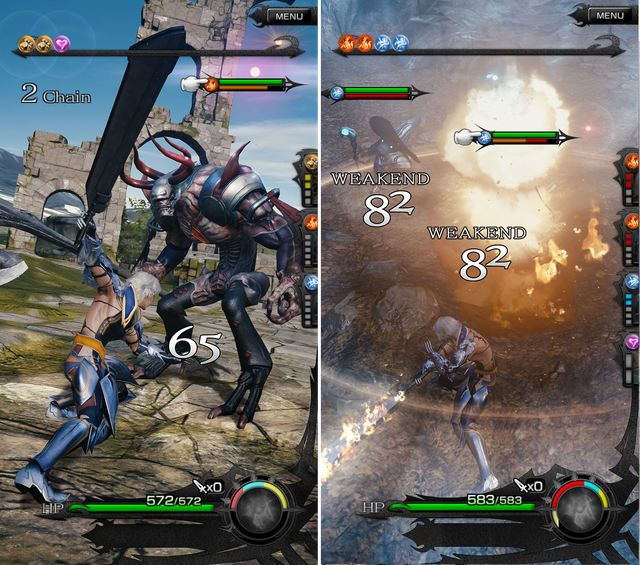 Mevius Final Fantasy - Game combat