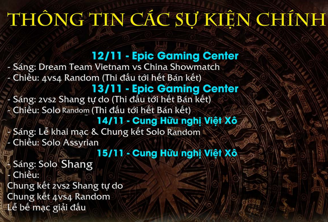 
Lịch thi đấu của giải AoE Việt Trung đã được thay đổi vào phút chót.
