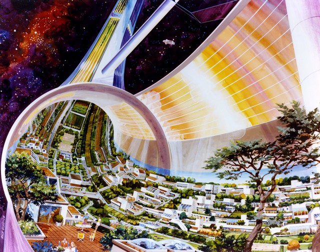 Phác hoạ của NASA về thuộc địa không gian trong tương lai.
