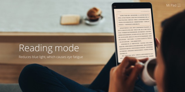  Chế độ đọc Reading Mode trên MiPad 2 hỗ trợ người dùng đọc ebook không bị mỏi mắt. 