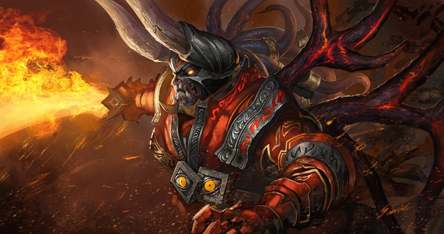 Kiếm rực lửa của Doom Bringer...