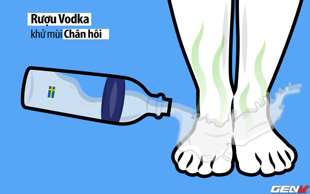 Vodka dùng để chữa hôi chân.