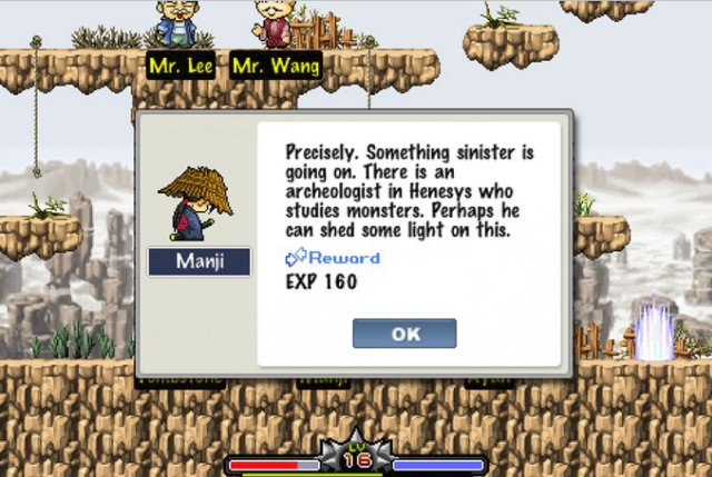 
Quest (nhiệm vụ) thưởng rất ít EXP nhưng yêu cầu lại Max cao! Đó chính là điểm đặc trưng của huyền thoại Maple Story.
