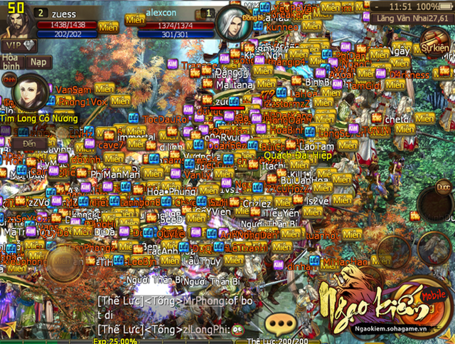 
Vào thời điểm đầu ra mắt, Ngạo Kiếm Mobile đã có hơn 8.000 người chơi tham gia game cùng lúc!
