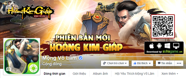 Để chào đón sự kiện “lột xác” hoàn toàn trước phiên bản mới Hoàng Kim Giáp, Fanpage game Việt Mộng Võ Lâm cũng đã thay cover + ảnh đại diện.