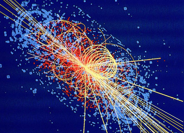  Minh họa quá trình bắn phá proton để tìm ra hạt Higgs tại LHC. 