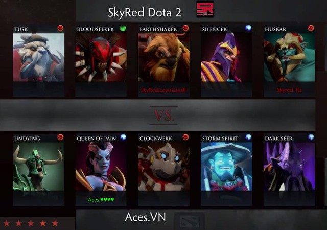 Ở game 1, Aces pick một lineup với 5 hero cần exp và không có stun?