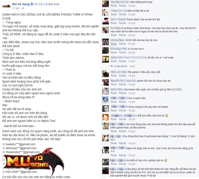 Tâm thư thông báo vừa nghiêm túc vừa hài hước của admin DK fanpage MU Vô Song