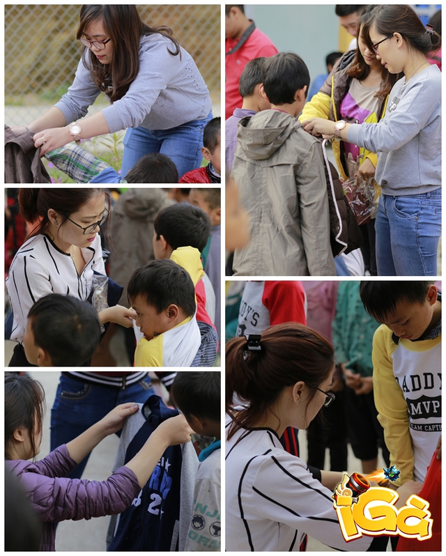 Tận tay mặc cho các em nhỏ những bộ quần áo mới, hành động tuy nhỏ bé nhưng chứa đựng niềm yêu thương và ý nghĩa sâu sắc của BTC tới các em nhỏ của tỉnh Hà Giang