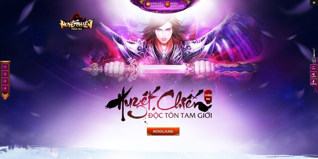 Giao diện trang teaser của Huyết Chiến Thần Ma