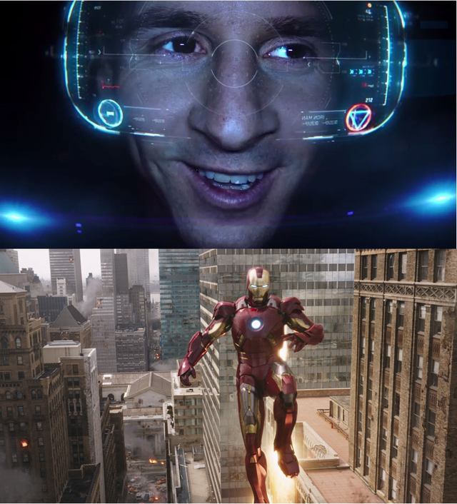 Siêu sao cầu thủ Messi tỏ ra rất phấn khích trước cơ hội được nhập vai Iron Man.