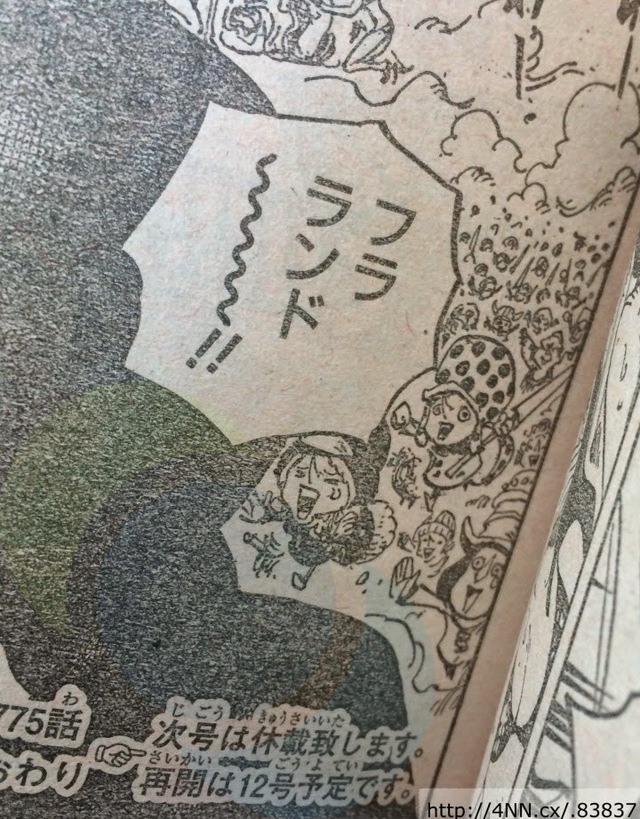 Thông tin về lần tạm hoãn của One Piece trên tạp chí Weekly Shounen Jump