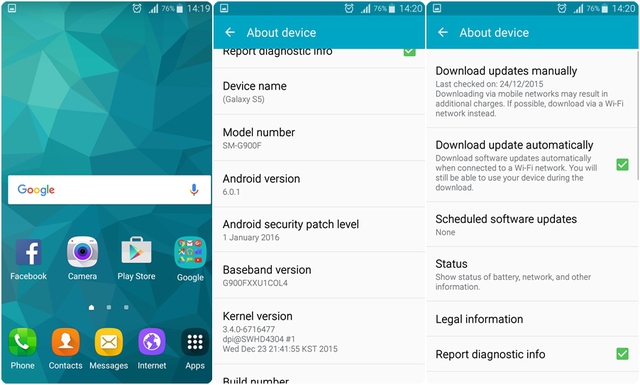  Galaxy S5 bất ngờ được cập nhật lên Android 6.0.1 Marshmallow 