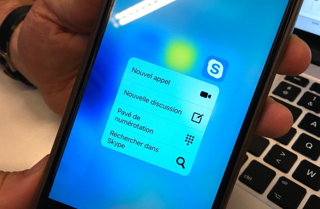 
T&iacute;nh năng 3D Touch của Skype tr&ecirc;n iPhone 6S
