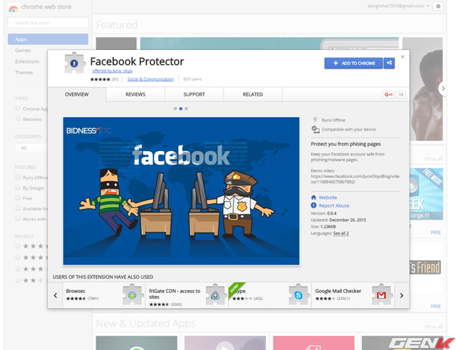  Facebook Protector - extension Made in VietNam 