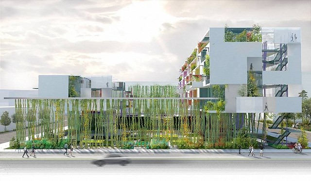 Khung cảnh đậm chất thơ bên ngoài tòa nhà Liaisons, một thiết kế của công ty kiến trúc MOB Architects.