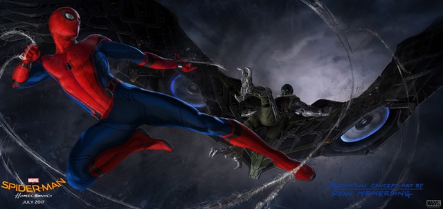 
Hình ảnh đầu tiên của siêu ác nhân The Vulture do Birdman Michael Keaton thủ vai xuất hiện trong Concept Art mới cùng Spider-Man
