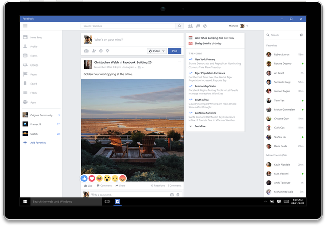  Ứng dụng Facebook trên Windows 10 bản Desktop. 