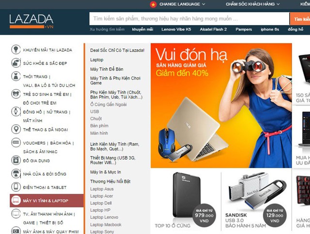  Giao diện Lazada.vn. 