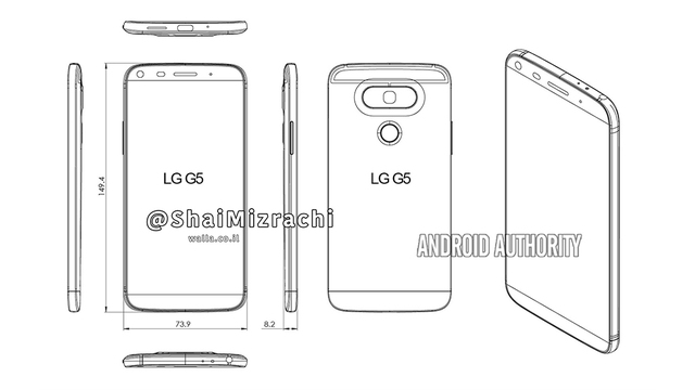  Ảnh dựng LG G5 từ Android Authority. 