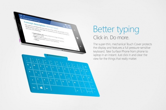  Surface Phone còn được đồn đoán sẽ đi kèm chiếc bàn phím rời Touch Cover 