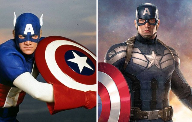  Captain America 1990 và 2016: vẫn cái khiên ấy, khí thế ấy, nhưng sao Captain America 1990 lại trông giống nhân vật trong truyện tranh Astérix và Obélix thế nhỉ? 