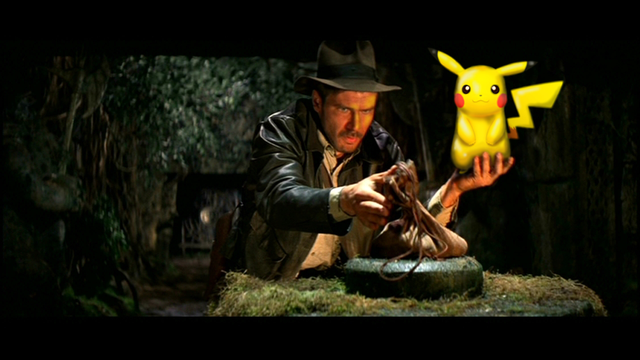 
Tiến sĩ Indiana Jones tìm được Pikachu.
