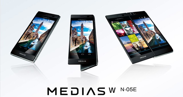  NEC Medias W với hai màn hình màu dạng bản lề 
