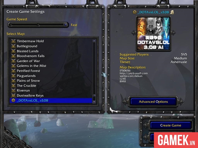 
Sau khi xong xuôi, bạn đã có thể vào chơi Custom Map này trong WarCraft III

