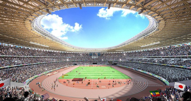 Phối cảnh bên trong sân vận động quốc gia Nhật Bản phục vụ cho Olympic 2020. 