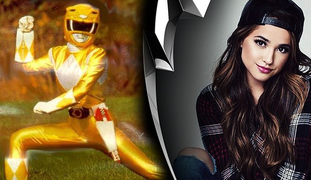 
Becky G trong vai Trini, nữ siêu nhân màu vàng trong Power Rangers.
