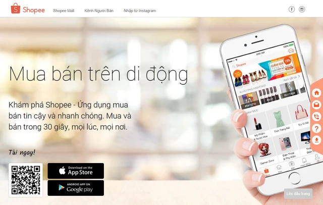 
Ứng dụng Shoppe tại Việt Nam.
