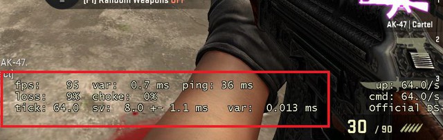 
Chỉ số Ping trong CS:GO cũng khá ổn định
