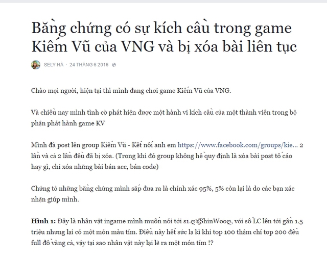 
Nghi vấn kích cầu trong game Kiếm Vũ bị game thủ lên tiếng nghi ngờ
