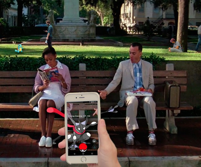 
Chơi bắt pokemon dưới chân của Forrest Gump.
