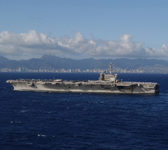  Tàu sân bay chạy bằng năng lượng hạt nhân USS Ronald Reagan (CVN-76) trong cuộc tập trận chung với Mỹ - Hàn ngày 23/10/2015 tại Busan 