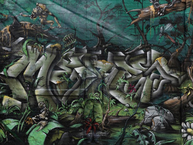 Graffiti và nghệ thuật đường phố đóng một vai trò quan trọng trong tác phẩm của Bolin. Trong bức ảnh này, anh đang ẩn mình tại 5 Pointz, thánh địa Graffiti của quận Queens, New York. Đáng tiếc là tòa nhà này đã bị dỡ bỏ sau đó.