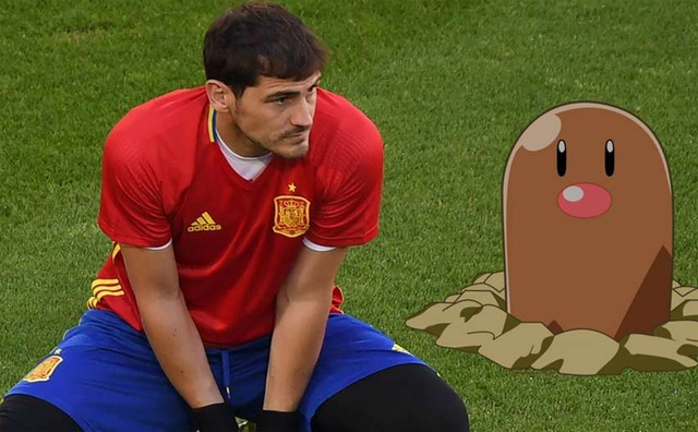 
Khi thất vọng, thủ thành Iker Casillas trông chẳng khác nào một chú Diglett.
