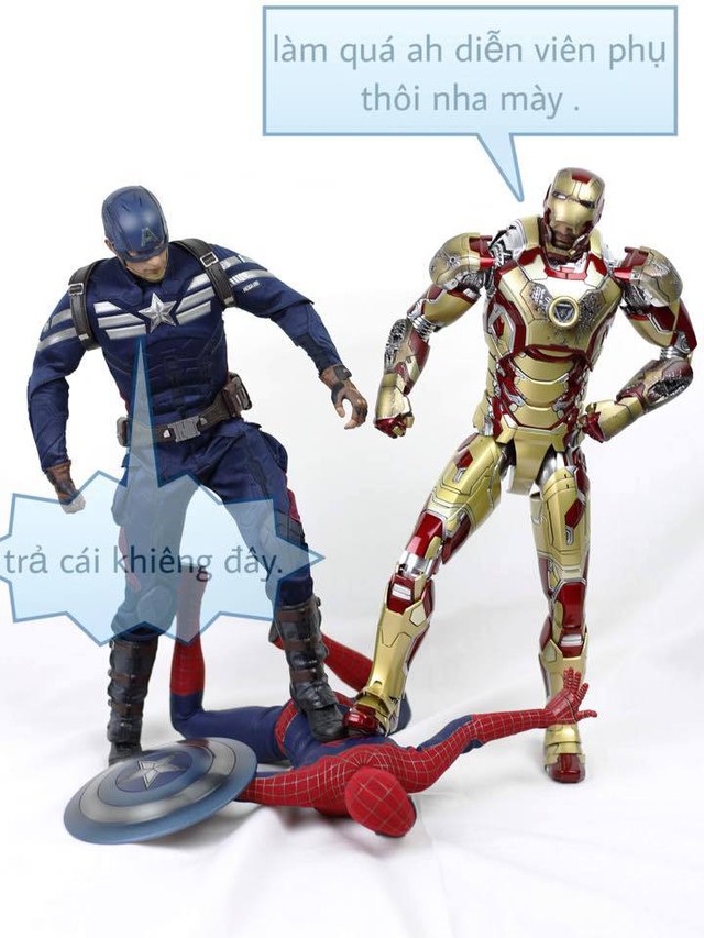 
Captain America cùng Iron Man vùi dập Spider-Man khi dám chơi nổi hơn họ.
