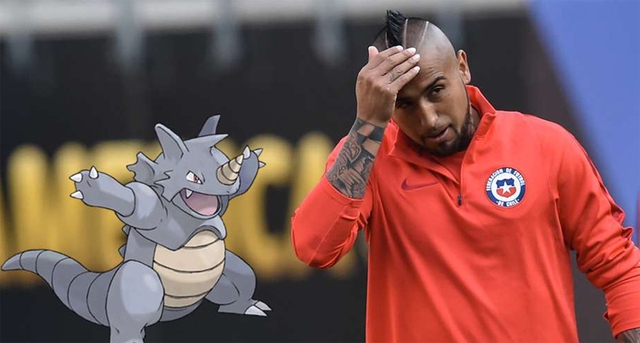 
Kiểu tóc chỏm cùng nền tảng thể lực dồi dào, Arturo Vidal đích thị là chú tê giác Rhydon rồi
