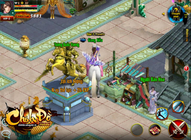 
Bức tượng Vàng được đúc riêng cho game thủ trở thành Hoàng Đế trong Chinh Đồ Mobile.
