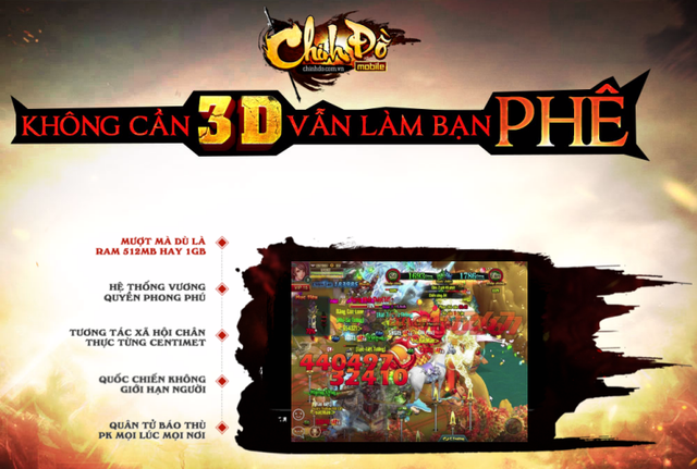 
Chinh Đồ Mobile tự tin chinh phục game thủ Việt bằng những tính năng độc đáo, tôn nên chất đặc trưng của dòng game RPG huyền thoại.
