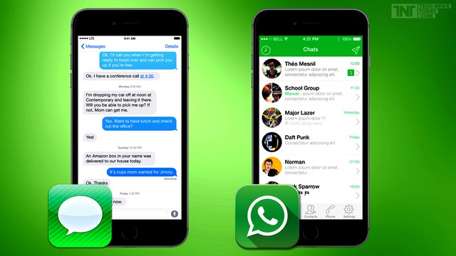  Các ứng dụng OTT của bên thứ ba như WhatsApp đang dần khiến iMessage mất đi lợi thế trước đây 