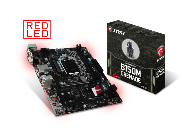 
MSI B150M Grenade có thiết kế vỏ hộp mới đặc trưng.
