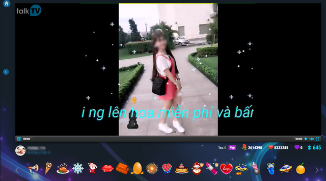  Một kênh video live trên TalkTV. 